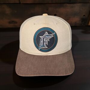 Vtg Florida Marlins American Needle Canvas Strapback Hat